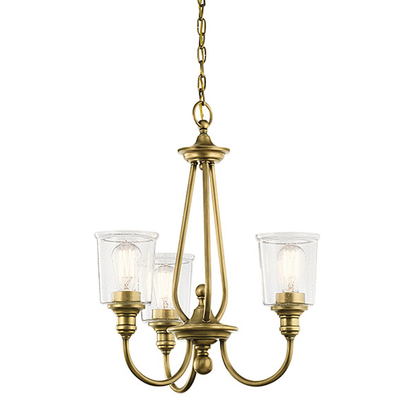 Люстра с прозрачными плафонами из пузырчатого стекла Kichler Латунь Прозрачное Стекло Никель в Брянске | Loft Concept 