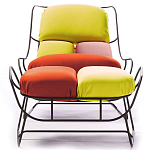 Дизайнерское разноцветное кресло на металлическом каркасе с подставкой для ног Poltronova Plasma Armchair варинант исполнения - 3 | Loft Concept в Брянске