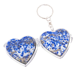 Зеркало брелок складное двухстороннее в форме сердца из натурального камня Лазурит Stone Mirrors варинант исполнения - 2 | Loft Concept в Брянске