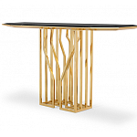 Консоль с чёрной столешницей и золотым фигурным основанием Cosmo варинант исполнения - 2 | Loft Concept в Брянске