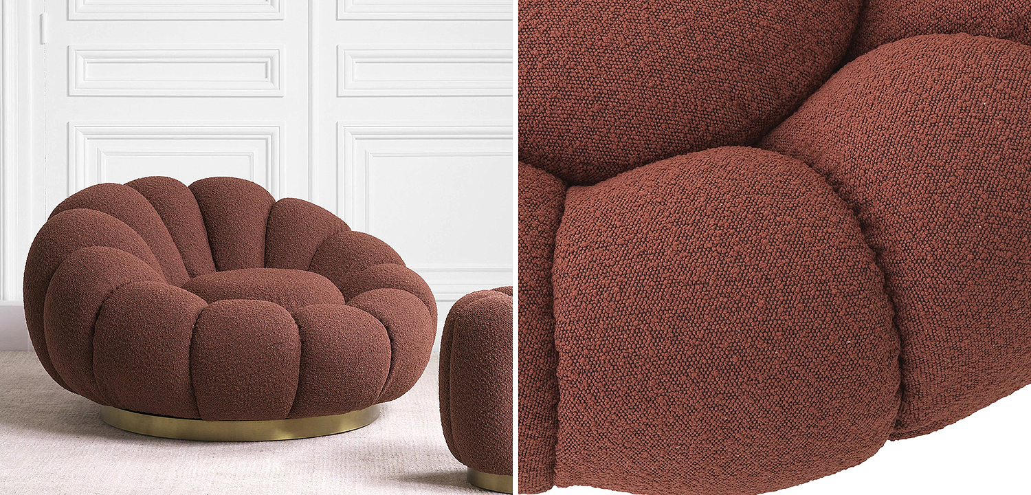 Кресло Eichholtz Swivel Chair Mello Boucle Rouge Кресло Eichholtz Swivel Chair Mello Boucle Rouge - Loft-Concept в Брянске