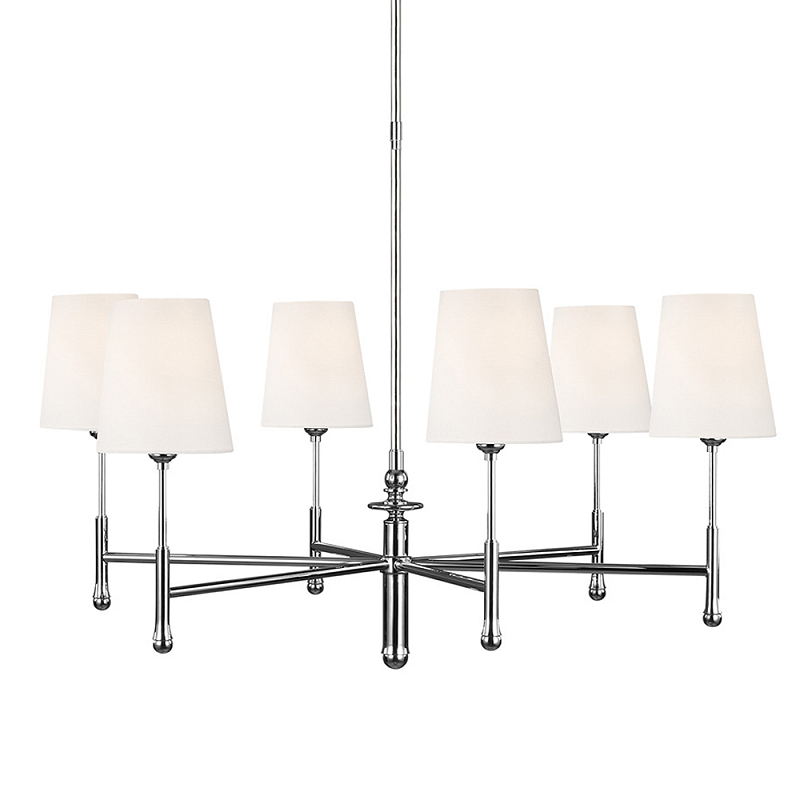 Люстра с 6-ю белыми конусными плафонам Generation Lighting Латунь Белый Бежевый в Брянске | Loft Concept 