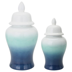 Ваза с крышкой White Turquoise Gradient Vase