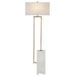 Торшер с прямоугольным абажуром на белом мраморном основании Asymmetry on Marble варинант исполнения - 1 | Loft Concept в Брянске