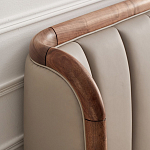 Кровать двуспальная с мягким изголовьем Moon Walnut Bed варинант исполнения - 7 | Loft Concept в Брянске