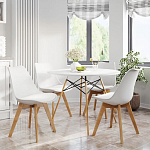 Стул с основой из пластика и мягким сиденьем Arvika White варинант исполнения - 8 | Loft Concept в Брянске