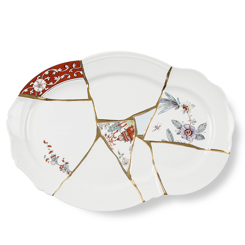 Блюдо Seletti Kintsugi Белый Золотой Мульти Блюдо Seletti Kintsugi Белый Золотой Мульти в Брянске | Loft Concept