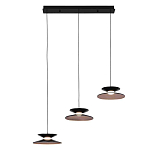 Люстра подвесная с тремя матовыми черными плафонами Obsidian Touch варинант исполнения - 1 | Loft Concept в Брянске