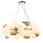 Люстра круглая на золотистом каркасе с белыми стеклянными плафонами Zest of Light варинант исполнения - 1 | Loft Concept в Брянске