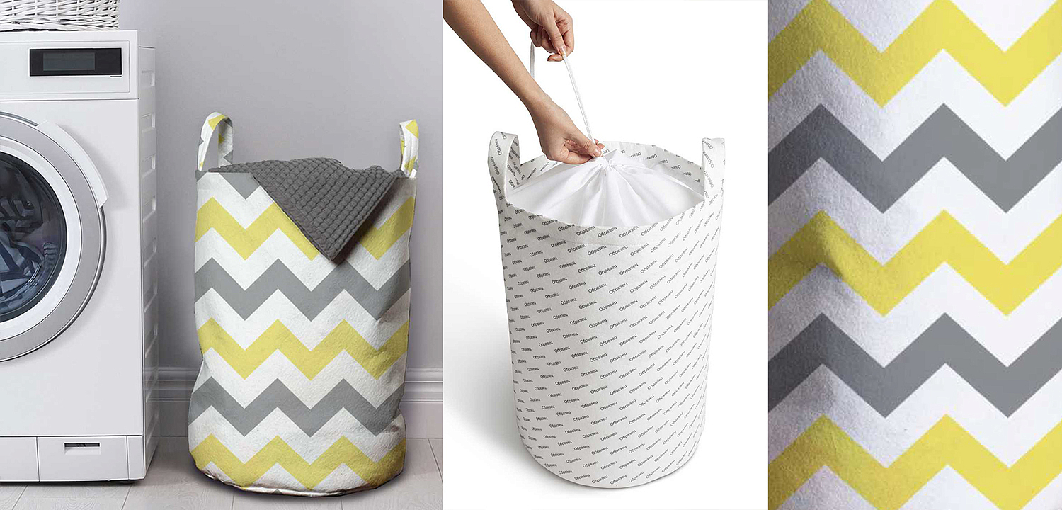 Корзина Mustard and Gray Chevron II Basket Корзина Mustard and Gray Chevron II Basket - Loft-Concept в Брянске