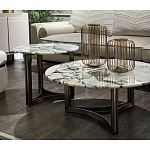 Столик журнальный с круглой мраморной столешницей Unique Stone Design варинант исполнения - 7 | Loft Concept в Брянске