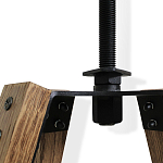 Барный стул со спинкой и металлической подставкой на 4-х деревянных ножках Коричневый Велюр Vendramin Chair варинант исполнения - 4 | Loft Concept в Брянске