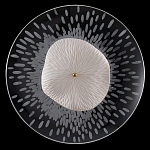 Бра с белым рельефным плафоном и стеклом с рисунком FLOW варинант исполнения - 3 | Loft Concept в Брянске