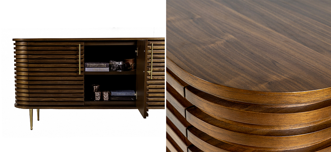 Комод Wooden Rails Шпон Орех Комод Wooden Rails Шпон Орех - Loft-Concept в Брянске