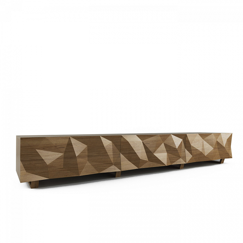 Тумба для ТВ древесного цвета с большими угловыми фигурами Geometric Greece Древесина Тумба для ТВ древесного цвета с большими угловыми фигурами Geometric Greece Древесина в Брянске | Loft Concept