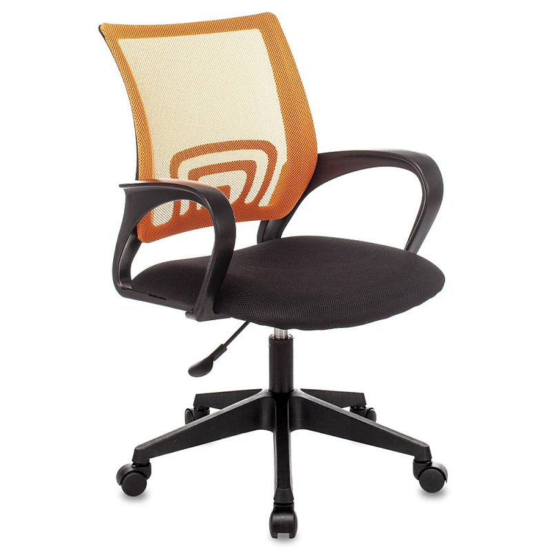 Офисное кресло с основанием из черного пластика Desk chairs Orange Черный Оранжевый Офисное кресло с основанием из черного пластика Desk chairs Orange Черный Оранжевый в Брянске | Loft Concept
