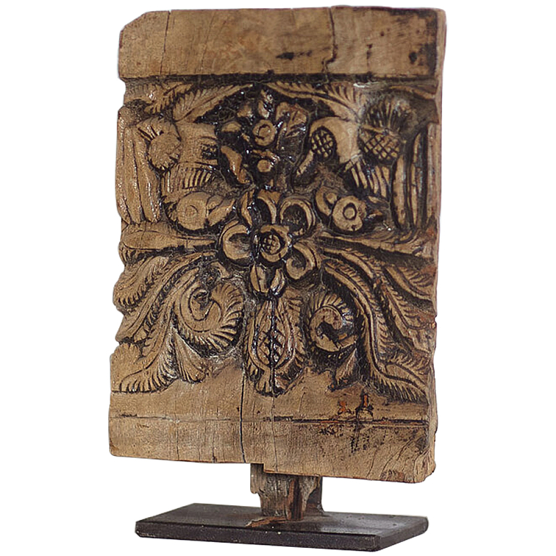 Декоративный аксессуар из тика Antique Carved Fragment Древесина Коричневый Декоративный аксессуар из тика Antique Carved Fragment Древесина Коричневый в Брянске | Loft Concept