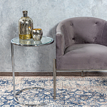 Приставной столик на серебристом основании с столешницей из стекла Noir варинант исполнения - 4 | Loft Concept в Брянске