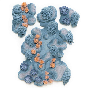 Тканый вручную Большой абстрактный гобелен Frost Forest