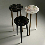 Круглый журнальный столик со столешницей из эпоксидной смолы Epoxy Resin Flowers Coffee Table варинант исполнения - 4 | Loft Concept в Брянске