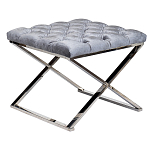 Пуф велюровый серый с каретной стяжкой Perennially варинант исполнения - 1 | Loft Concept в Брянске