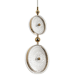 Подвесной светильник с круглым плафоном из рельефного стекла Peony Glass Gold Hanging Lamp варинант исполнения - 1 | Loft Concept в Брянске