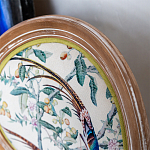 Стул из массива бука бежевый с изображением птиц и цветов Beige Green Chinoiserie Birds Garden Chair варинант исполнения - 3 | Loft Concept в Брянске