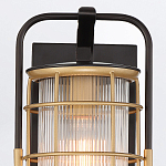 Настенный фонарь цилиндрической формы с рифленым стеклом в золотом каркасе на черном прямоугольном основании Eurofase варинант исполнения - 13 | Loft Concept в Брянске