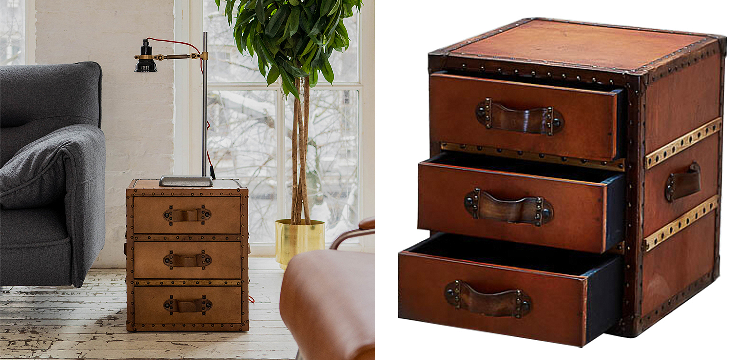 Тумба Vintage Chest Brown Loft Nightstand Тумба Vintage Chest Brown Loft Nightstand - Loft-Concept в Брянске
