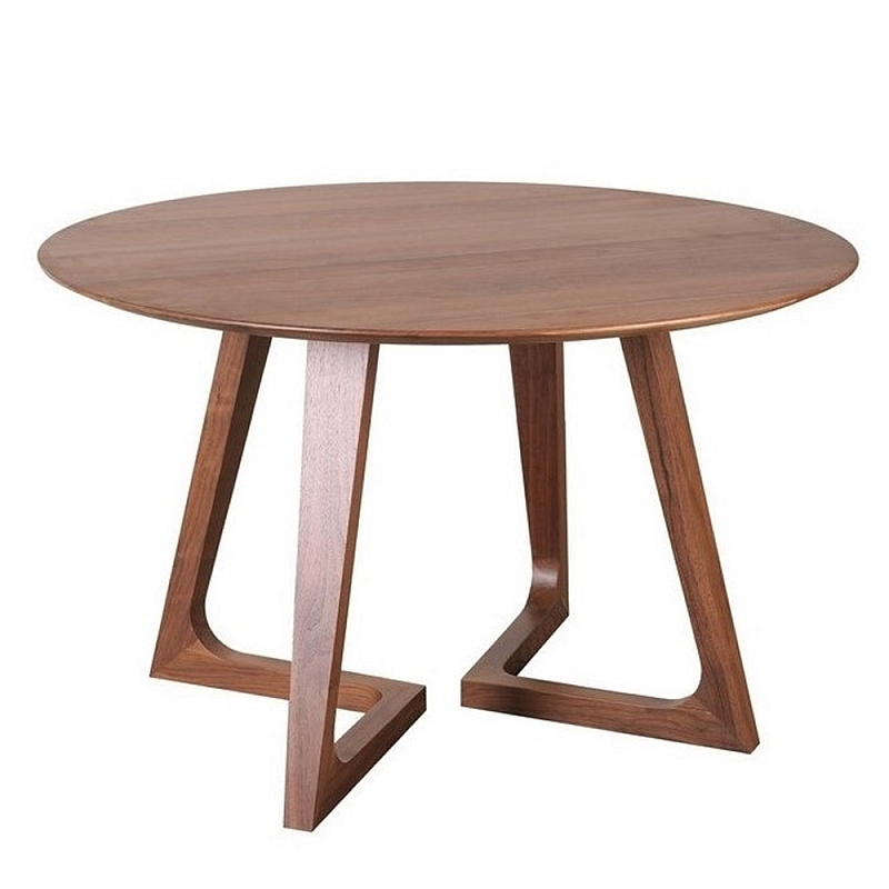Обеденный стол круглый с изогнутыми ножками Godenza Round V Table Ясень Обеденный стол круглый с изогнутыми ножками Godenza Round V Table Ясень в Брянске | Loft Concept
