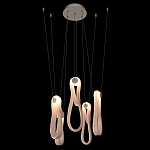 Подвесной светильник белого цвета с 6-ю изогнутыми плафонами Flow Loop варинант исполнения - 5 | Loft Concept в Брянске