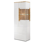 Шкаф-витрина с ящиками и 2-мя дверками с белым глянцевым фасадом Grace of Furniture варинант исполнения - 2 | Loft Concept в Брянске