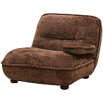 Кресло без подлокотников коричневое ну круглых деревянных ножках Loup Plush Armchair Brown варинант исполнения - 1 | Loft Concept в Брянске