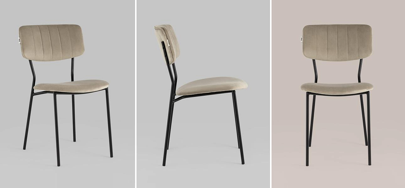Стул Singer Chair без подлокотника Бежевый Велюр Стул Singer Chair без подлокотника Бежевый Велюр - Loft-Concept в Брянске