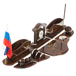 Настольный письменный набор с часами из природного камня обсидиана Competent Leader варинант исполнения - 2 | Loft Concept в Брянске