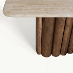 Консоль с овальной столешницей и фактурным деревянным основанием Enzo варинант исполнения - 3 | Loft Concept в Брянске