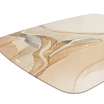 Обеденный стол с прямоугольной бежевой столешницей из стекла на 4-х деревянных ножках Beige Marble варинант исполнения - 4 | Loft Concept в Брянске