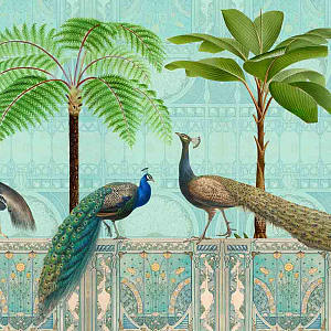 Обои ручная роспись Chinoiserie Palace Of Birds Tropical