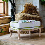 Банкетка золотистая из натурального бука с изображением птиц и цветов Blooming Birds варинант исполнения - 2 | Loft Concept в Брянске