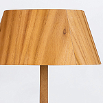 Настольная лампа со скошенным конусовидным абажуром и фигурной ножкой в цвете тик Accord Lighting варинант исполнения - 4 | Loft Concept в Брянске