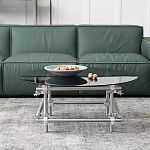 Дизайнерский журнальный стол с круглой столешницей на стальном основании Rivetyk варинант исполнения - 1 | Loft Concept в Брянске