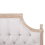 Кровать двуспальная светло-бежевая с основанием из массива дуба с мягким изголовьем Flax Beds варинант исполнения - 3 | Loft Concept в Брянске