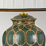 Настольная лампа с керамическим основанием с золотистым решетчатым узором и белым плиссированным абажуром Elstead Lighting варинант исполнения - 3 | Loft Concept в Брянске