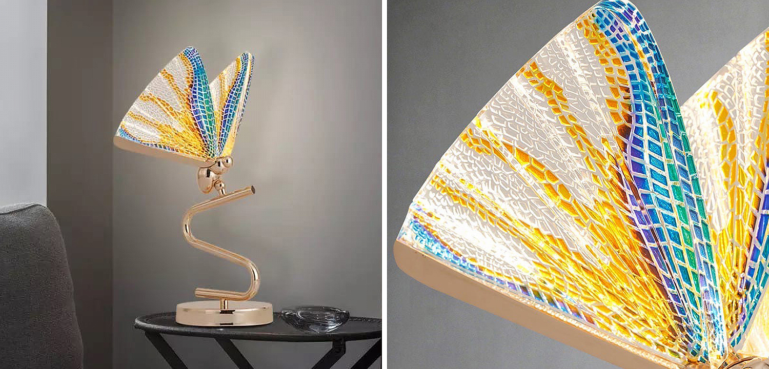Ночник с Бабочкой Butterfly Colored glass Table Lamp J Ночник с Бабочкой Butterfly Colored glass Table Lamp J - Loft-Concept в Брянске