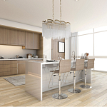 Люстра прямоугольная на цепях с прозрачными трубками и волнистым краем Nembus варинант исполнения - 13 | Loft Concept в Брянске