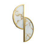 Бра с двумя полукруглыми плафонами из искусственного алебастра в бронзовой оправе Marbella варинант исполнения - 1 | Loft Concept в Брянске