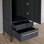 Узкий Шкаф Primo с 2 выдвижными ящиками Черный дуб варинант исполнения - 5 | Loft Concept в Брянске