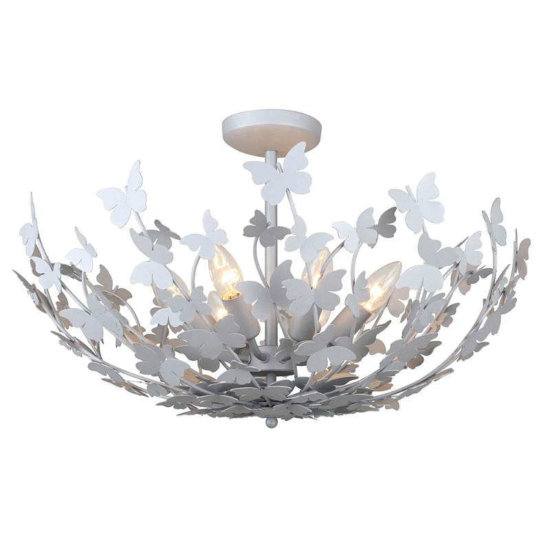 Потолочный светильник с абажуром оформленным в виде стаи бабочек Eternal Butterflies Серебряный Золотой в Брянске | Loft Concept 