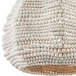 Подвесной светильник в форме купола с декором из круглых деревянных бусин White Wooden Beads Chandelier варинант исполнения - 1 | Loft Concept в Брянске