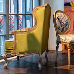 Кресло из натурального бука бежевое с изображением птиц и цветов Beige Green Chinoiserie Garden Armchair варинант исполнения - 7 | Loft Concept в Брянске